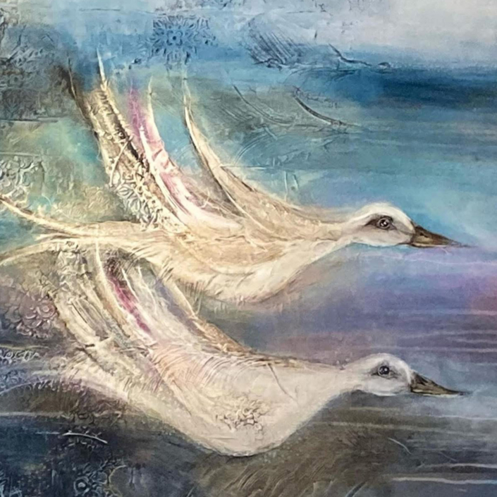 Abstrakt akrylmaleri av Tone Ryland