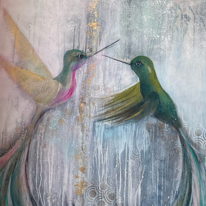 Abstrakt akrylmaleri av Tone Ryland